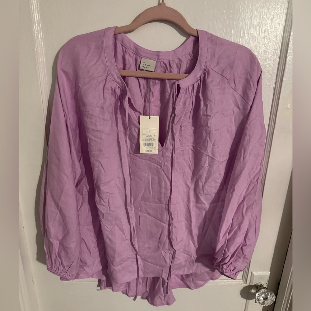 NWT Lilac Long Sleeve Blouse